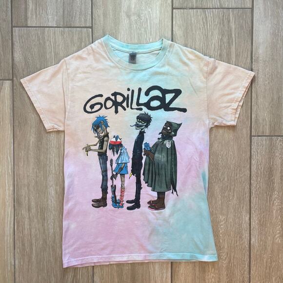 Gildan Other - Gorillaz Band Tee Graphic T-Shirt Sz Small Tie Dye Pastel Gildan Heavy Cotton